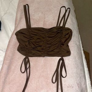 Brown ruched tank